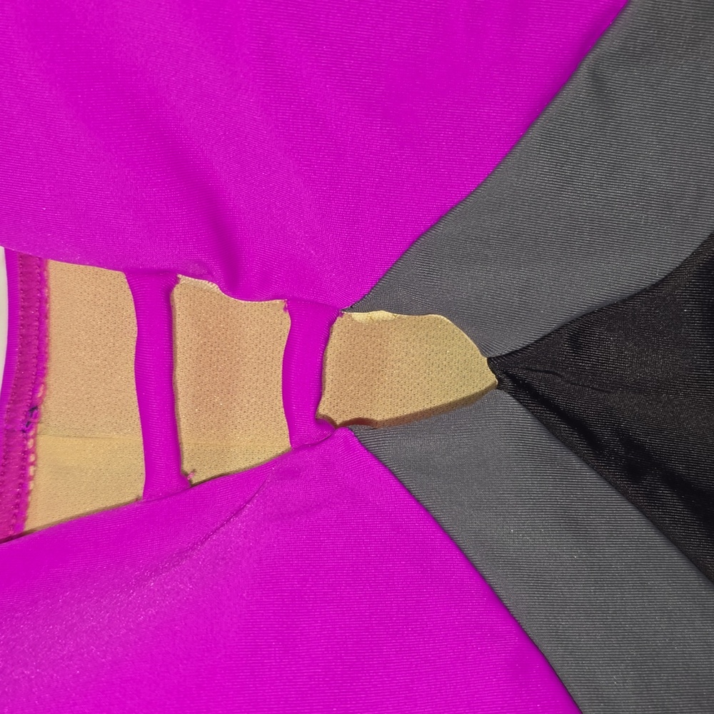Swimsuits for All Colorblock V-Neck One Piece Swimsuit Fushia Womens Size 14 NWT - Picture 4 of 15
